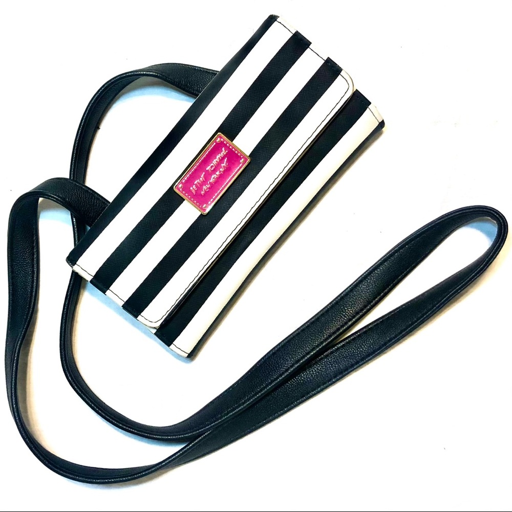 Betsey Johnson Striped Crossbody Clutch